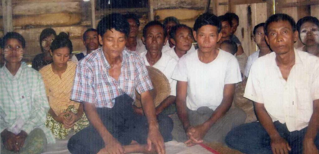 Evangelist Aung Shine met with village leaders and others to discuss Jesus Christ.